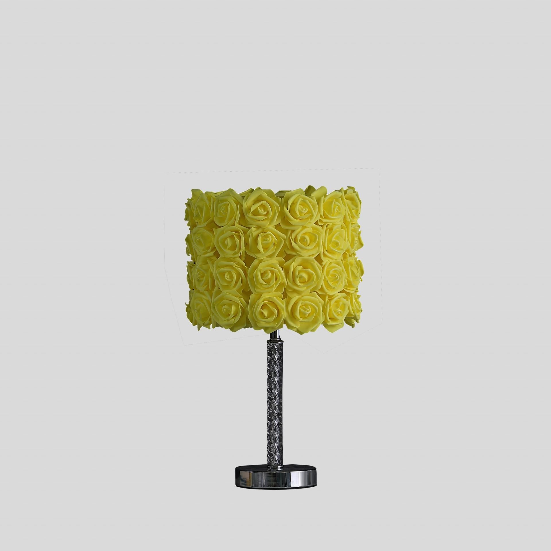 25393386_large.jpg 18 Yellow Roses Acrylic and Metal Table Lamp