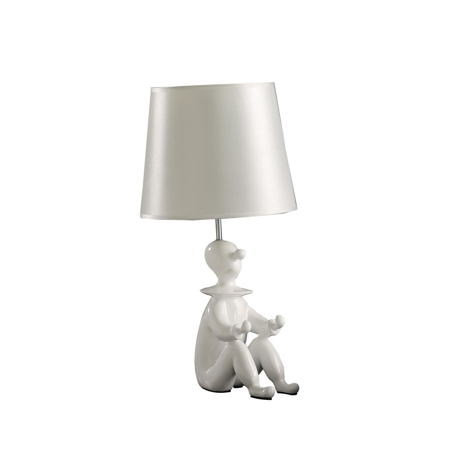 25393404_large.jpg 21" White Sculptural Clown Desk Lamp
