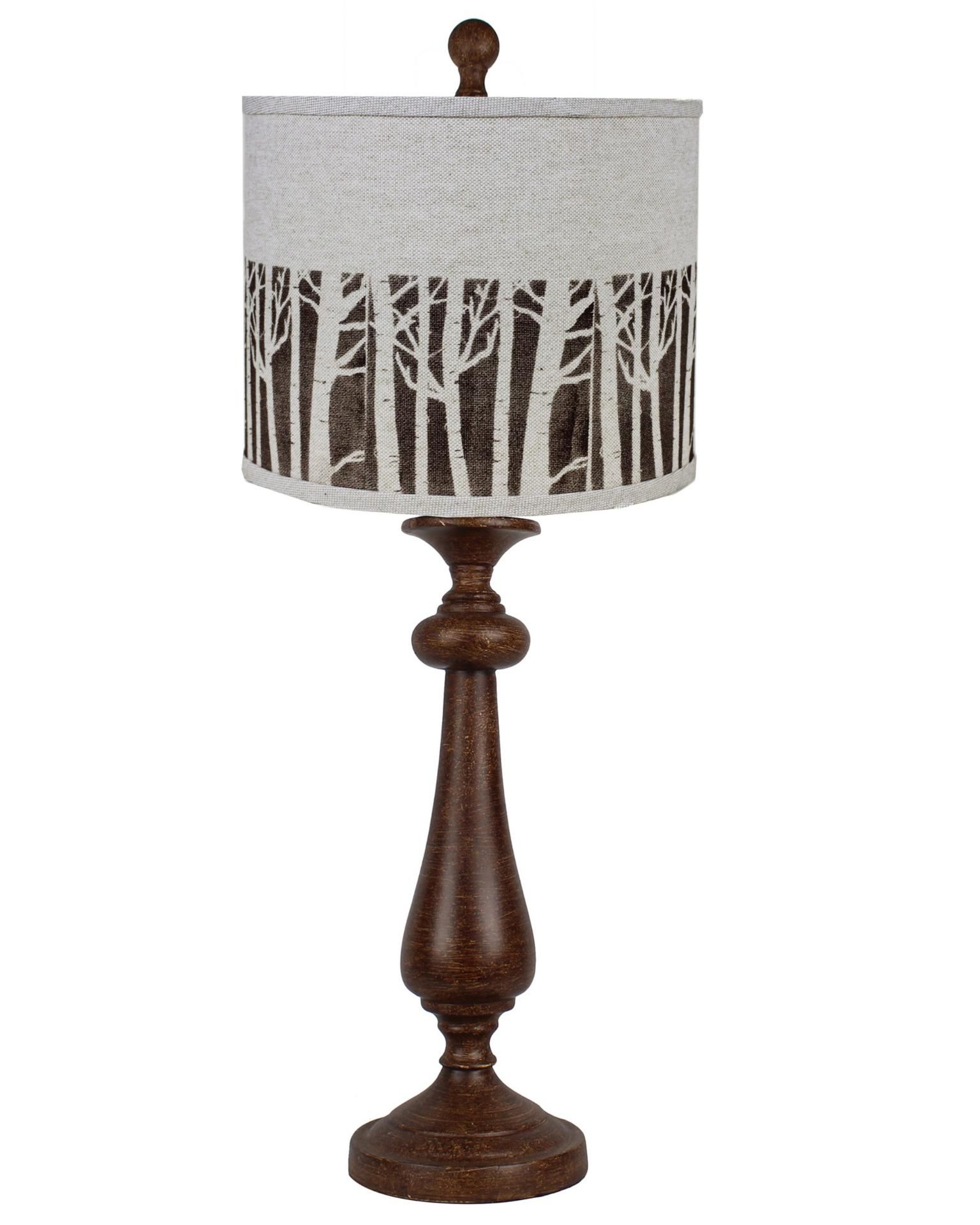 25398297_large.jpg Brown Candlestick Forest Tree Shade Table Lamp - Image 1