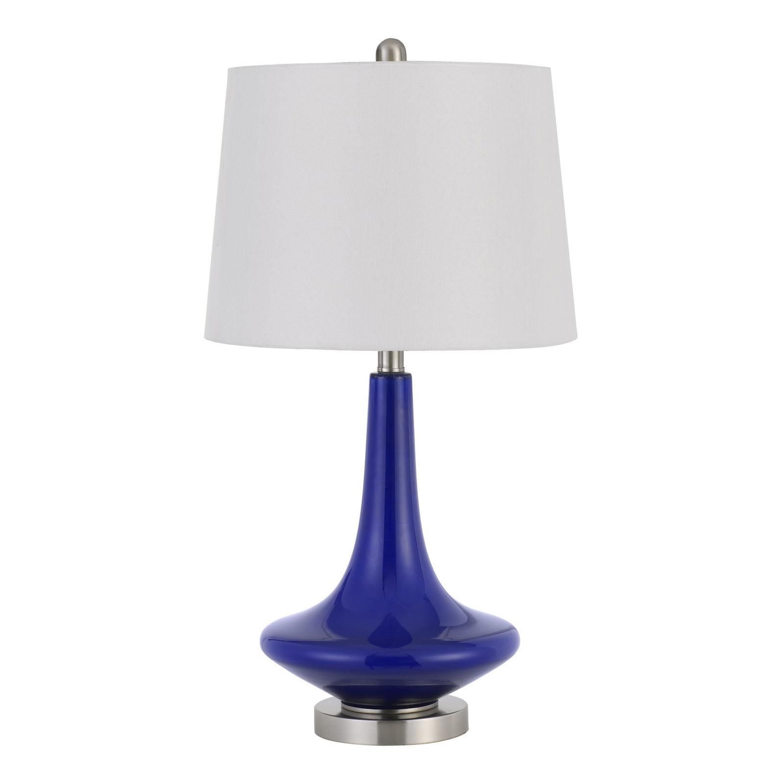 25399725_large.jpg Set of Two 26 Navy Blue Glass Table Lamps - Image 1