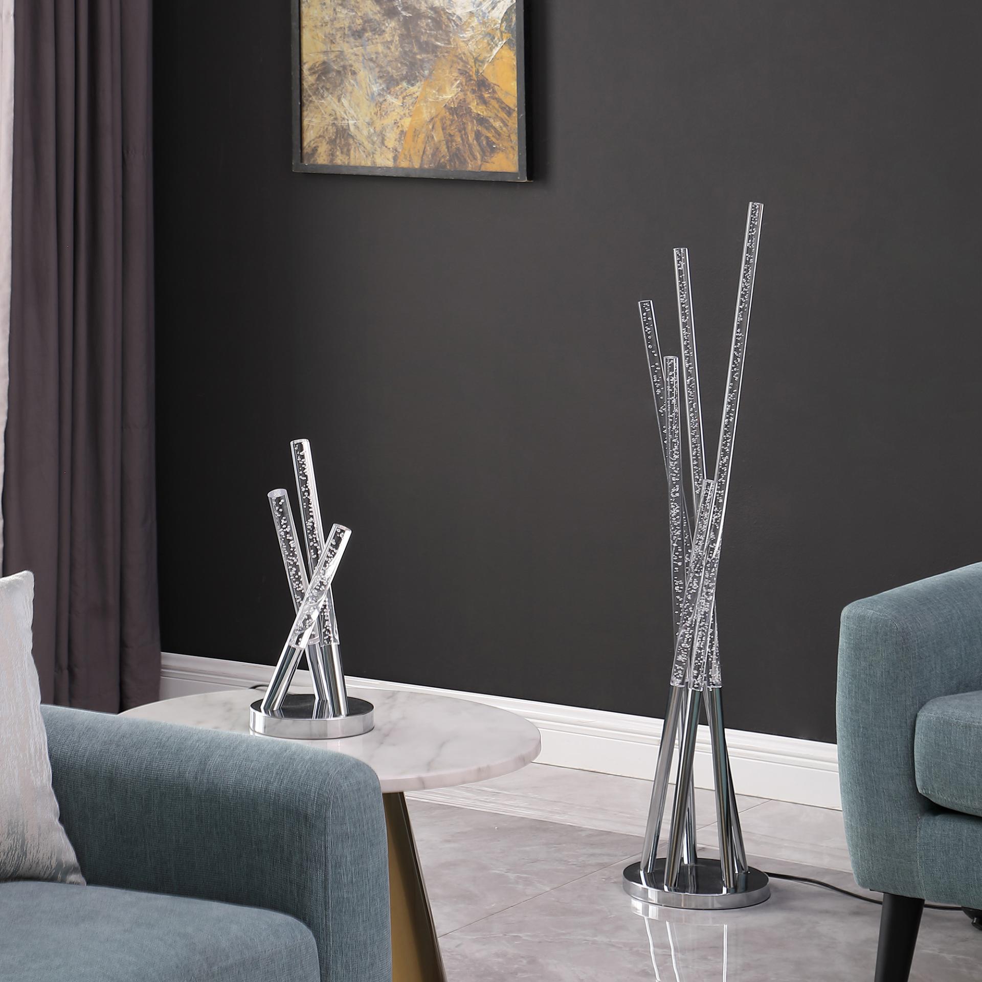 25400003_large.jpg 49" Chrome Five Light LED Tubular Contemporary Floor Lamp - Image 1
