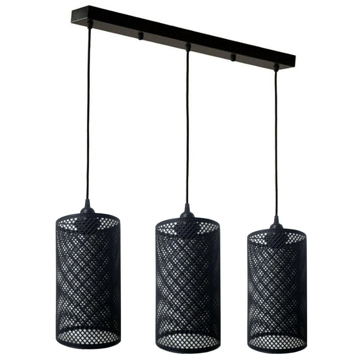 5909337_large.jpg 3-Light- Barrel Cage Hanging Pendant Light Fixture